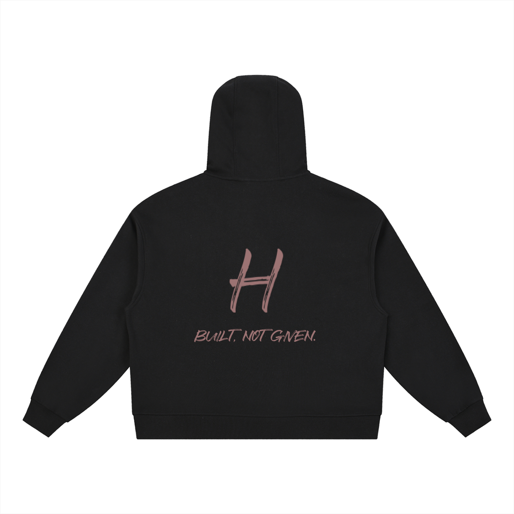 Boxy Button Placket Hoodie