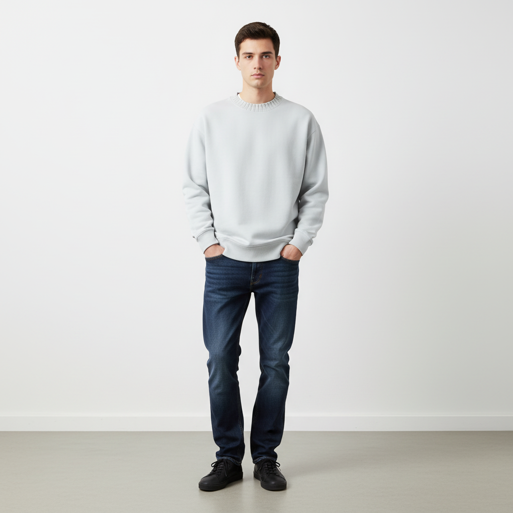 Knitted Round Neck Oversize Sweatshirt