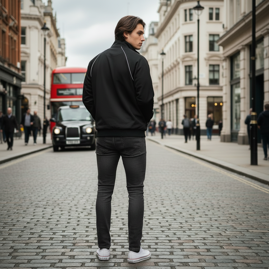 Reflection Striped Raglan Sleeve  Jacket